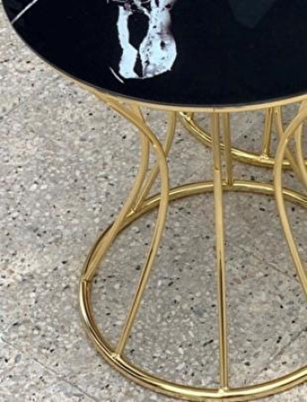 Bengi ZİGON BRC KUM SAATİ SİYAH Mermer Desen Metal transmisyon Çelik GOLD Renk Kaplama El Yapım