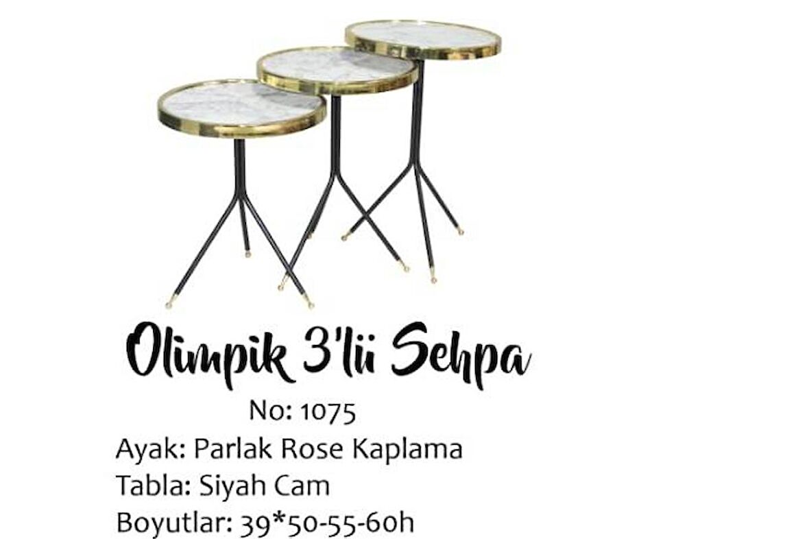 Zigon Olimpik Brc Model  Beyaz Mermer Metal transmisyon Gold Kaplama Ayak El Yapım 