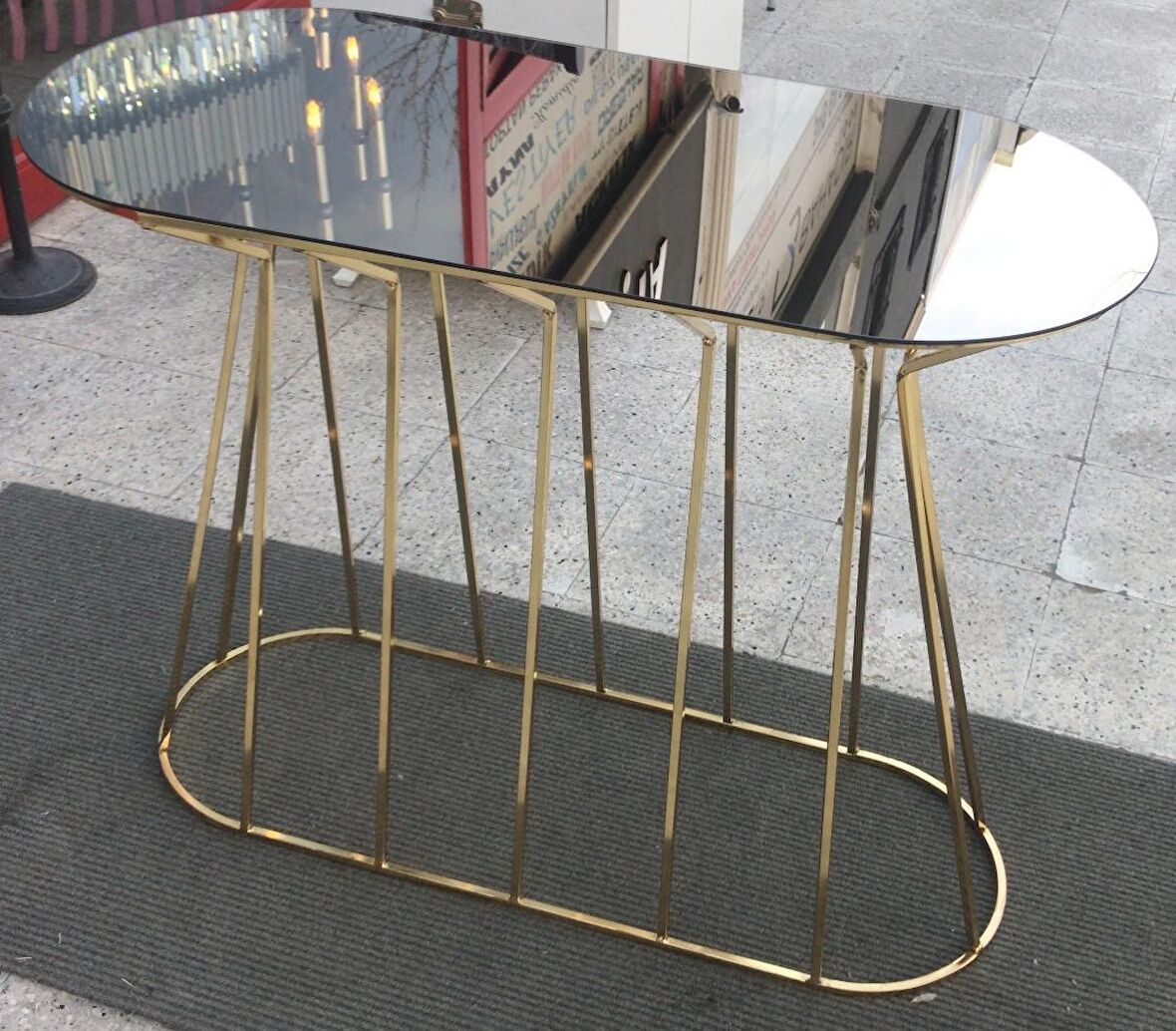Dresuar CADDE Metal transmisyon GOLD renk kaplama İskelet TEMPER  Cam Ayna Kutuda sevk El yapım