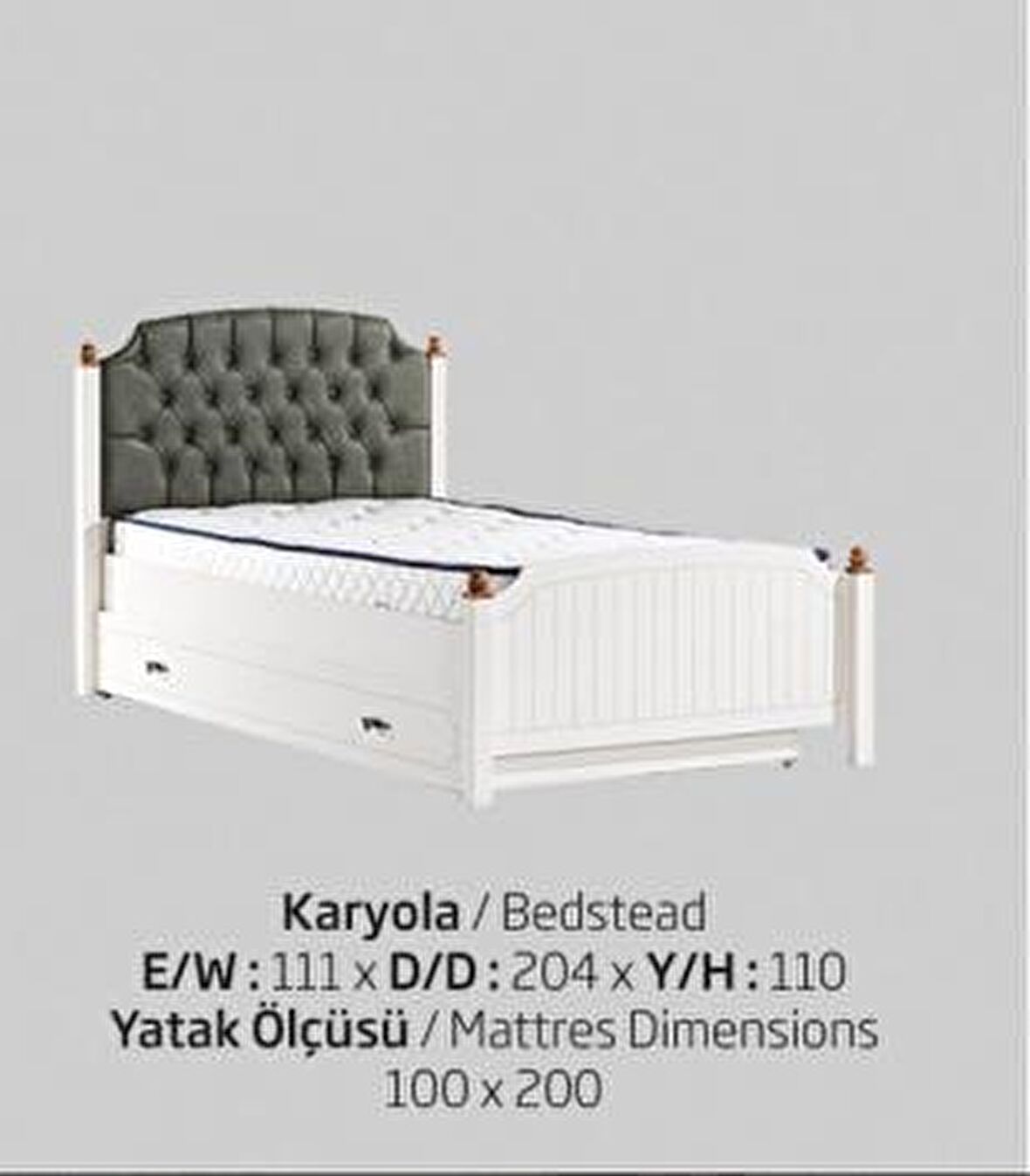 Bengi Karyola-Komodin-yavru karyola Urlu FLEXY İnovasyon Model Yüksek ayak Kalite malzeme El Yapım