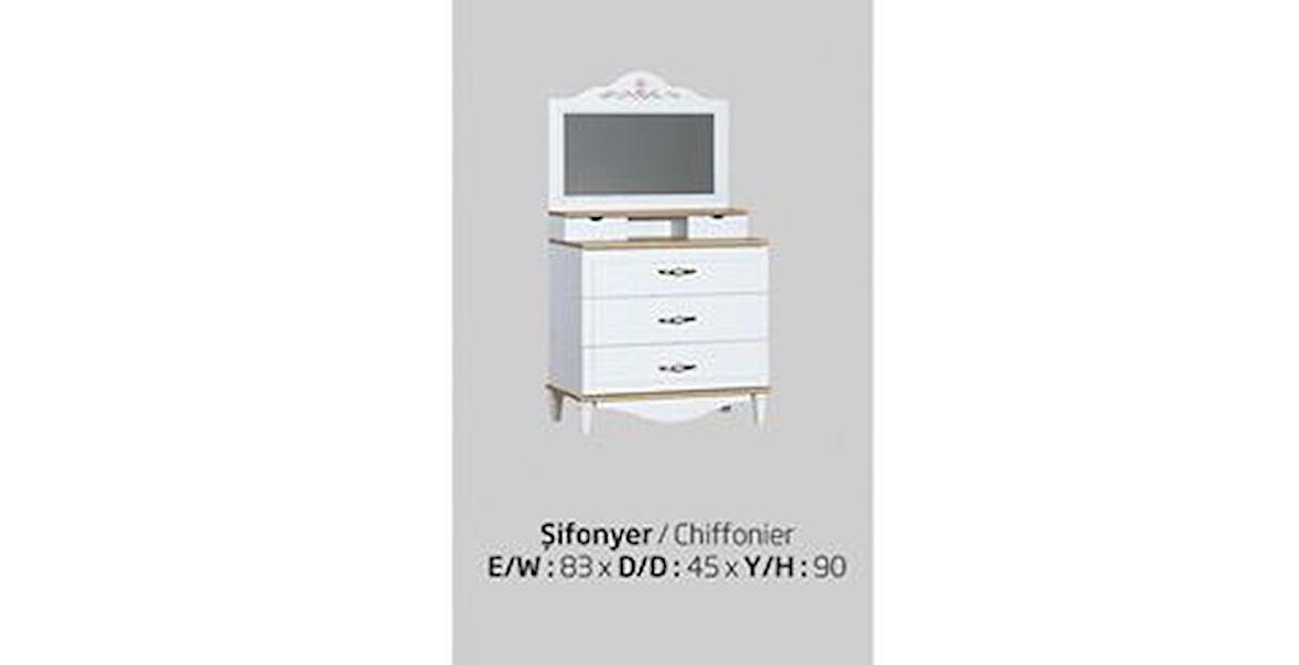 Şifonyer-ayna Urlu FLORA İNOVASYON Model Kayın torna kalite yüksek ayak Beyaz 1 Sınıf suntalem El Yapım