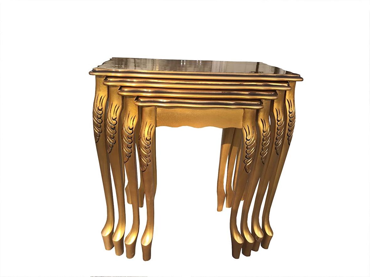Zigon Lükens ASLAN Model Parlak GOLD renk Kayın Torna Oyma Ayak El Yapımı