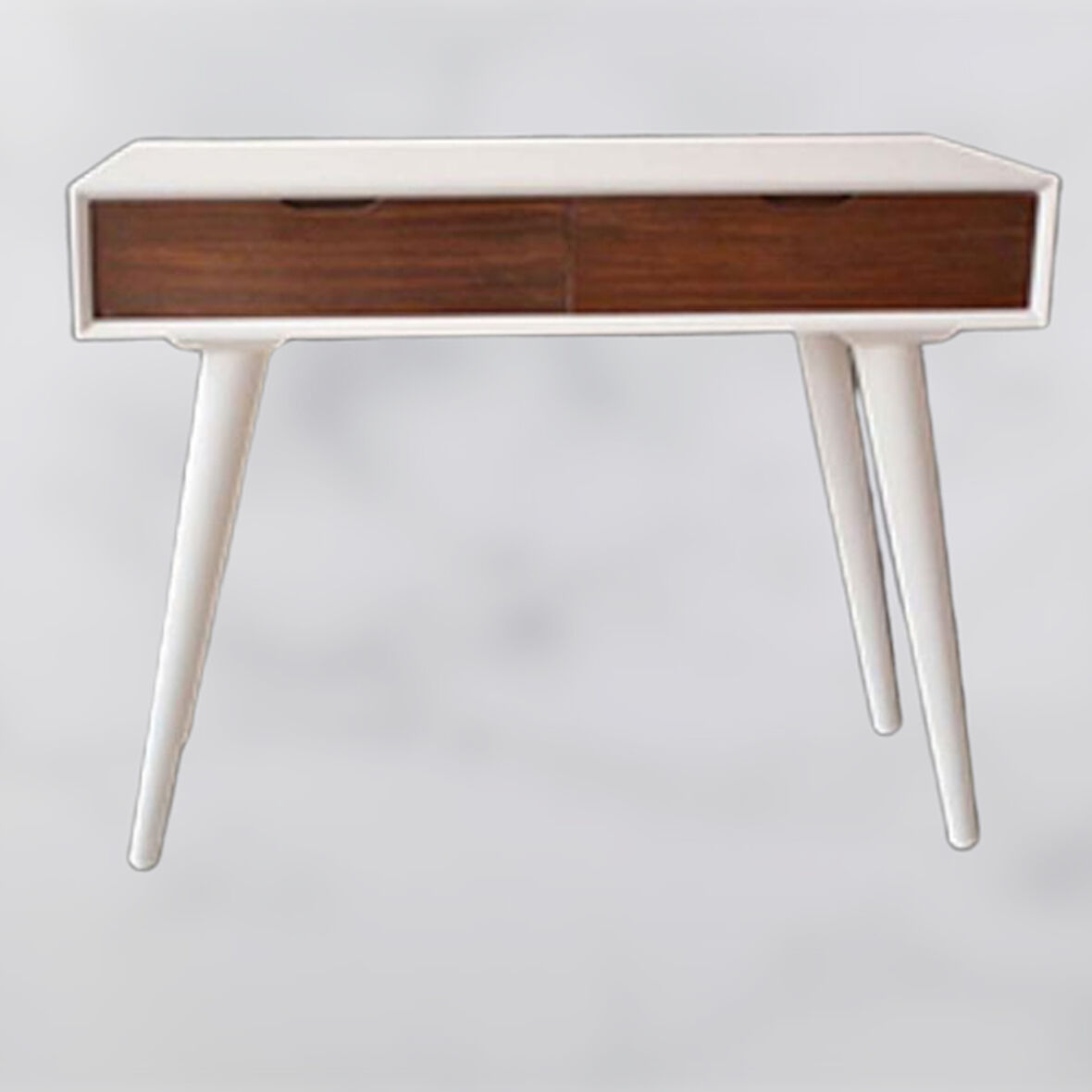 Dresuar 17744 Torna Model Kayın RETRO ayak MDF tabla Beyaz-CEVİZ uyum El yapım