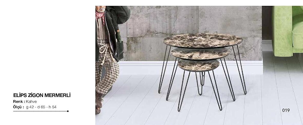 Zigon OSM 18245 Elips Klasik Model Metal V ayak Ahşap tabla  Kutu sevk El Yapım