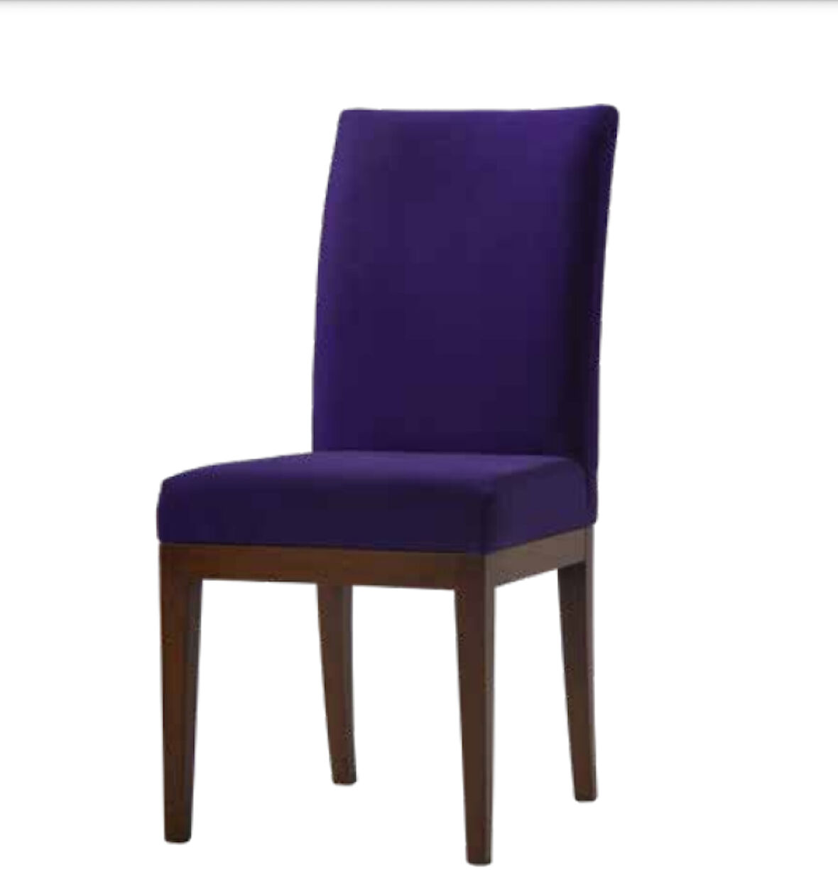 Sandalye 19815 Zus077  Model Mor Renk Ort Yumuşak Oturum CEVİZ Küt Ayak El Yapım