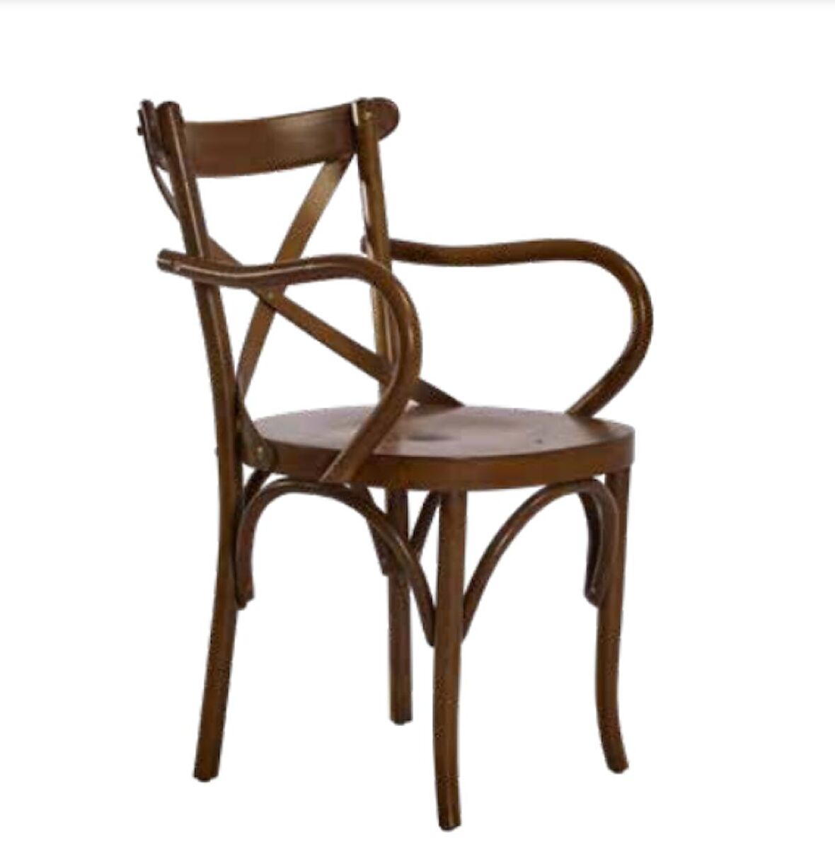 Sandalye 19895 Zus246 Çaprz Sırt Model Kayın Bambu Kolçak Açk Ceviz Renk El Yapım