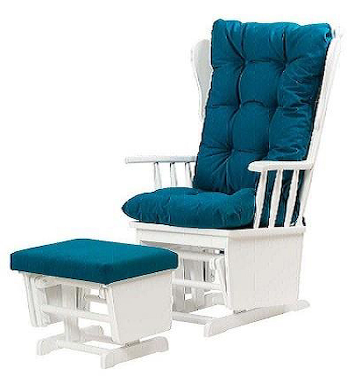 Sandalye Zus301 Model 90477 Mama Puflu Sallanan Ahşap Lake Beyaz Ayak El Yapım 
