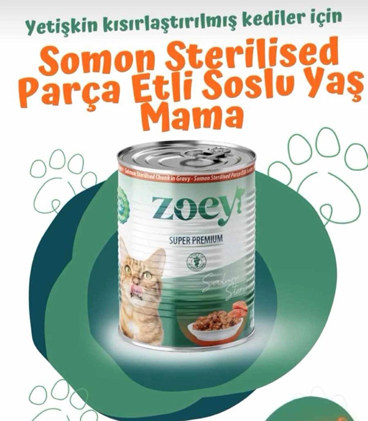 Zoey Somon Sterilised Kısırlaştırılmış Yetişkin Kedi Konserve Maması 400 gr x 6 Adet