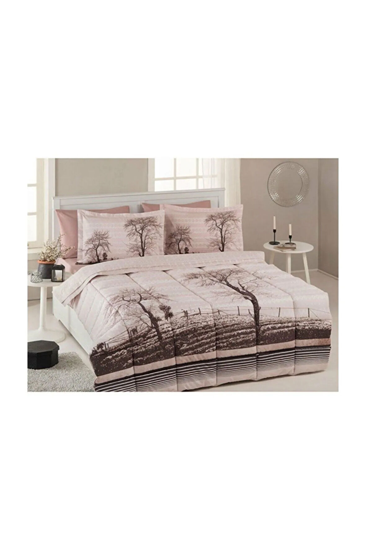 Wood Çift Kişilik Uyku Seti Kahve