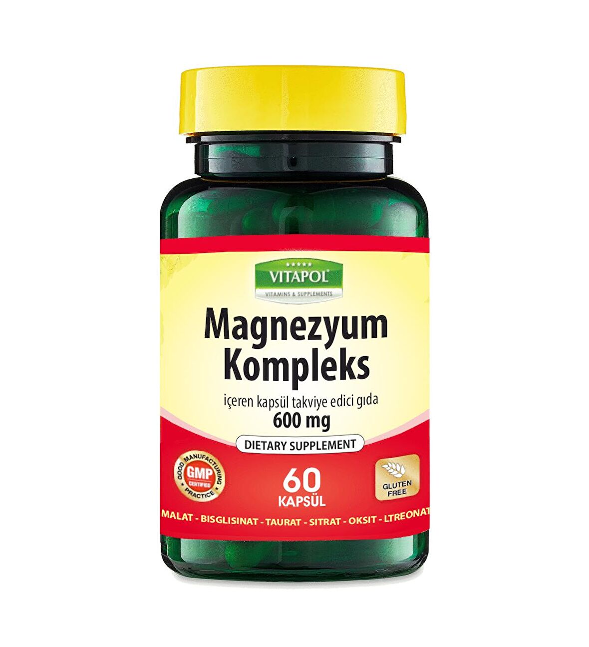 Vitapol Magnezyum Malat+Bisglisinat+Taurat+L-Treonat+Oksit 60 Kapsül