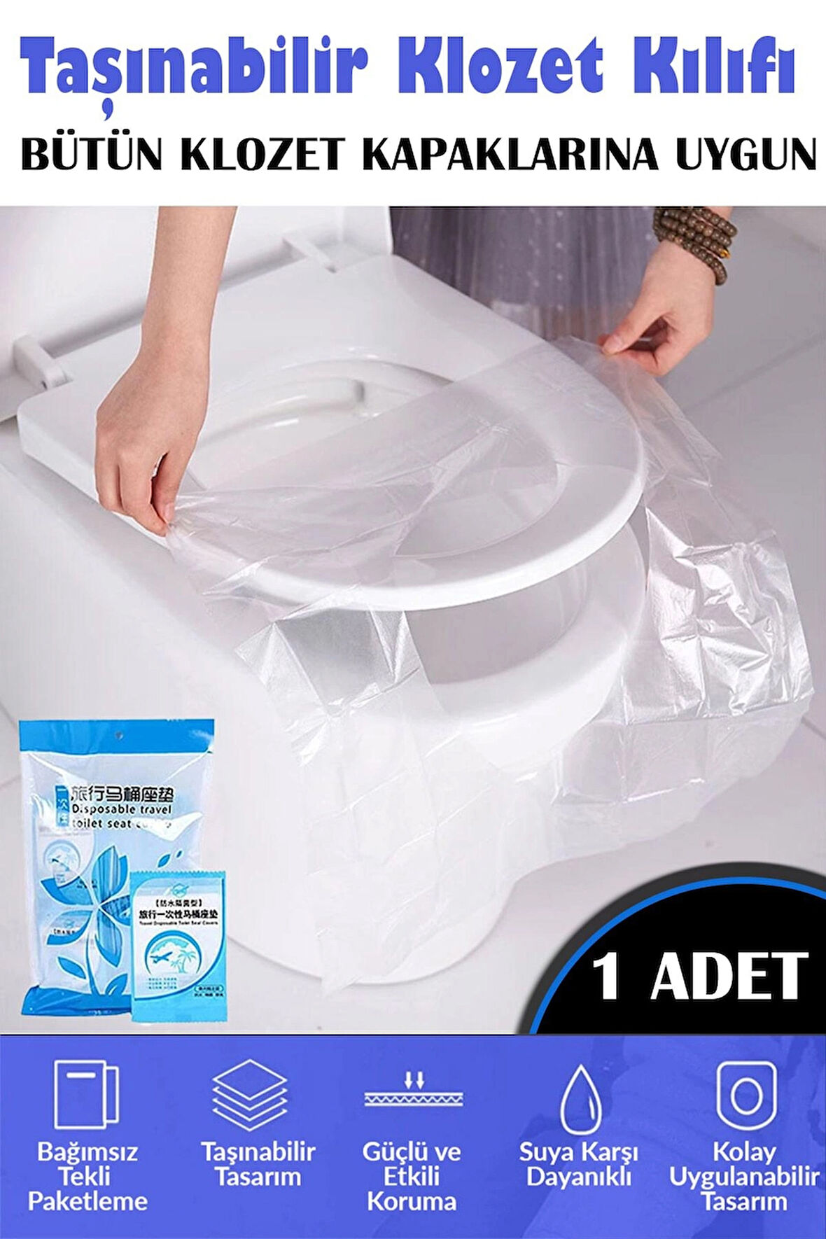 ŞEFFAF KLOZET KAPAĞI KILIFI (50 ADET)