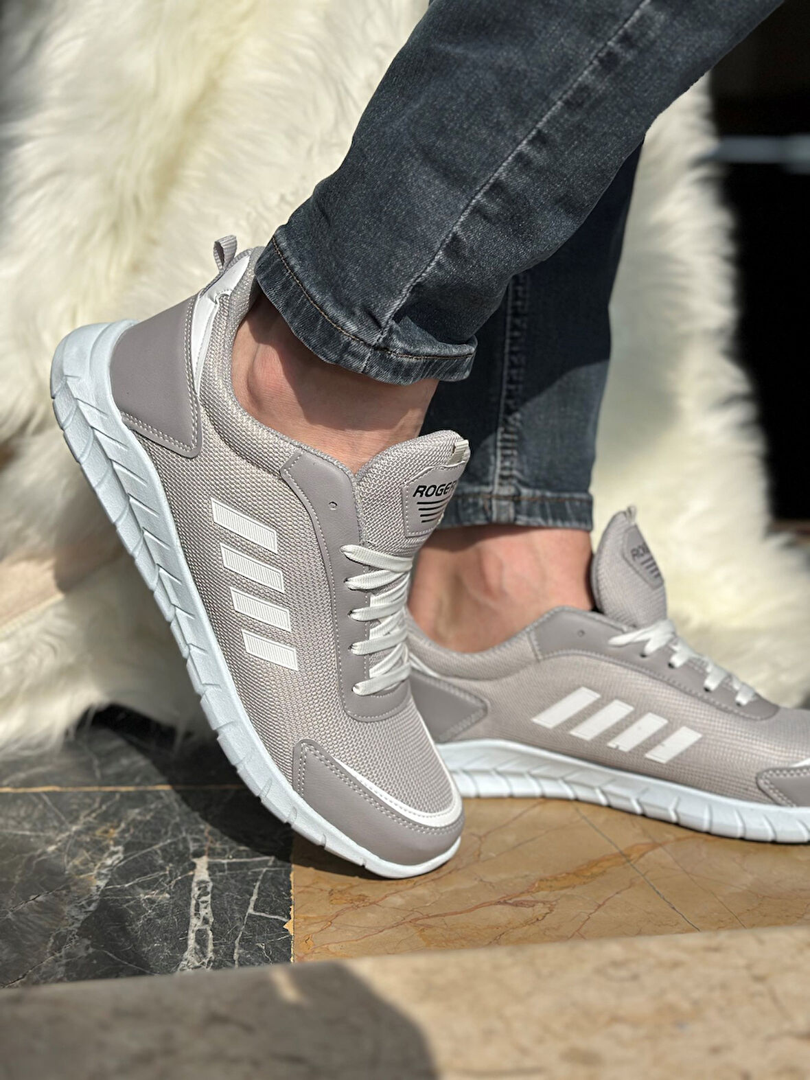 Günlük Erkek Sneaker Fileli Bağcıklı Rahat Esnek Dikiş Detaylı Yürüyüş Spor Ayakkabı 1453