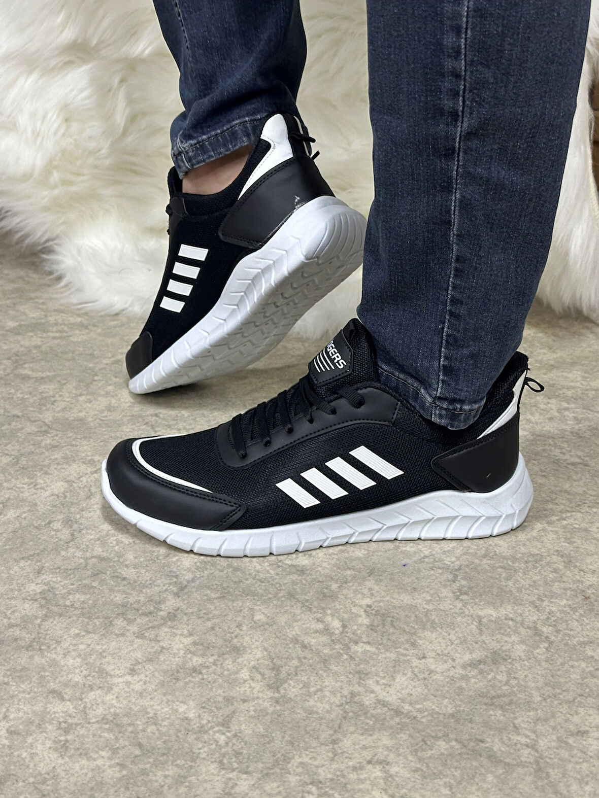 Günlük Erkek Sneaker Fileli Bağcıklı Rahat Esnek Dikiş Detaylı Yürüyüş Spor Ayakkabı 1453