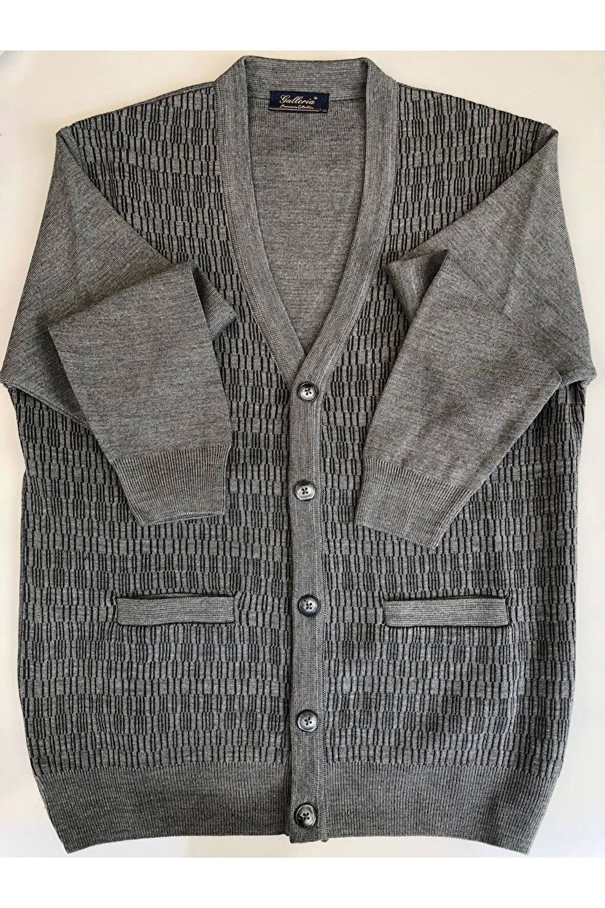 Galeria Çelik Örme Yün Akrilik Düğmeli Cep Detaylı Hırka