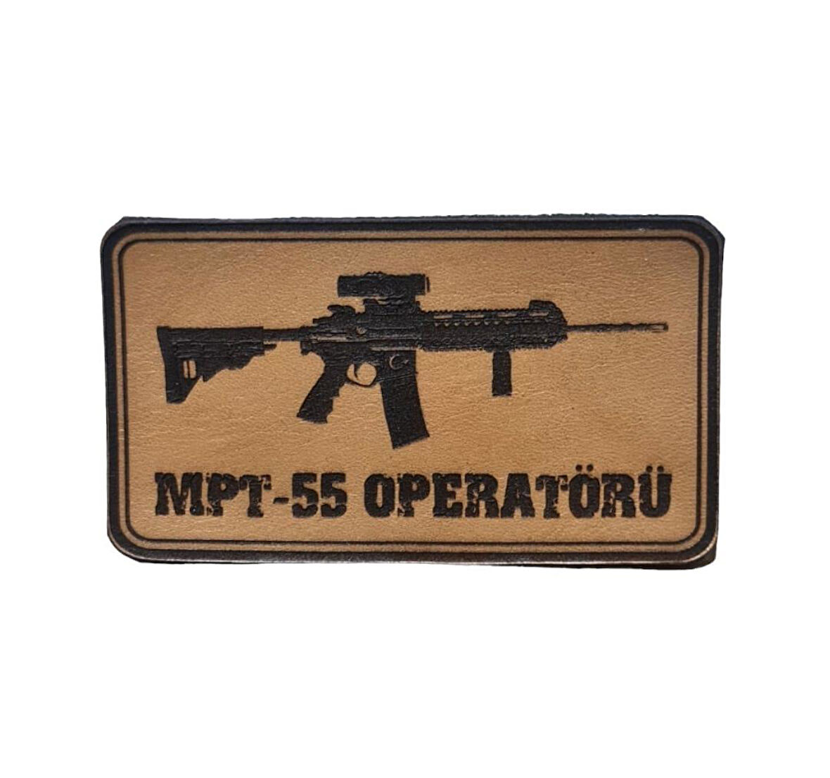 MPT 55 OPERATÖRÜ -Dikdörtgen  Deri Peç - Arma - 2 Wolf Leather Patch