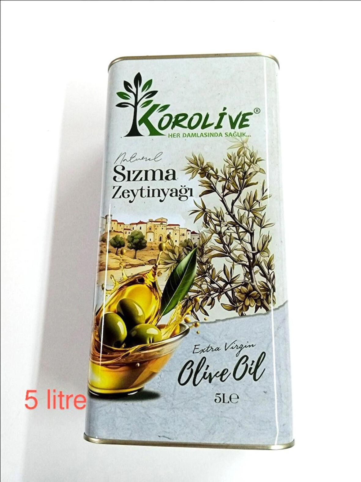 KOROLİVE SIZMA ORGANİK ZETİNYAĞI 0,3ASİT 5 LİTRE