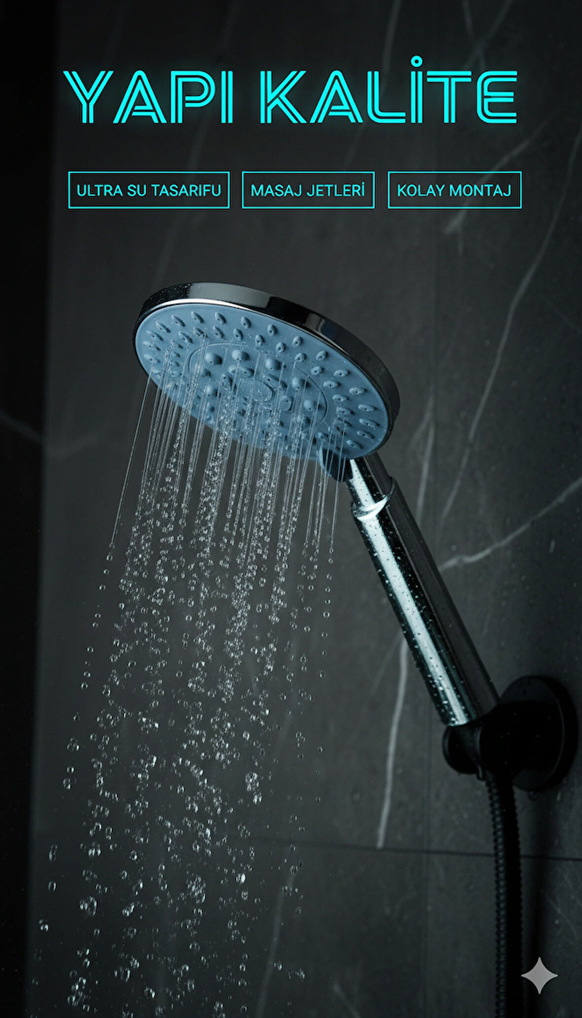 3 Fonksiyonlu Alyans Renk Duş Başlığı Kaliteli ve Dayanıklı