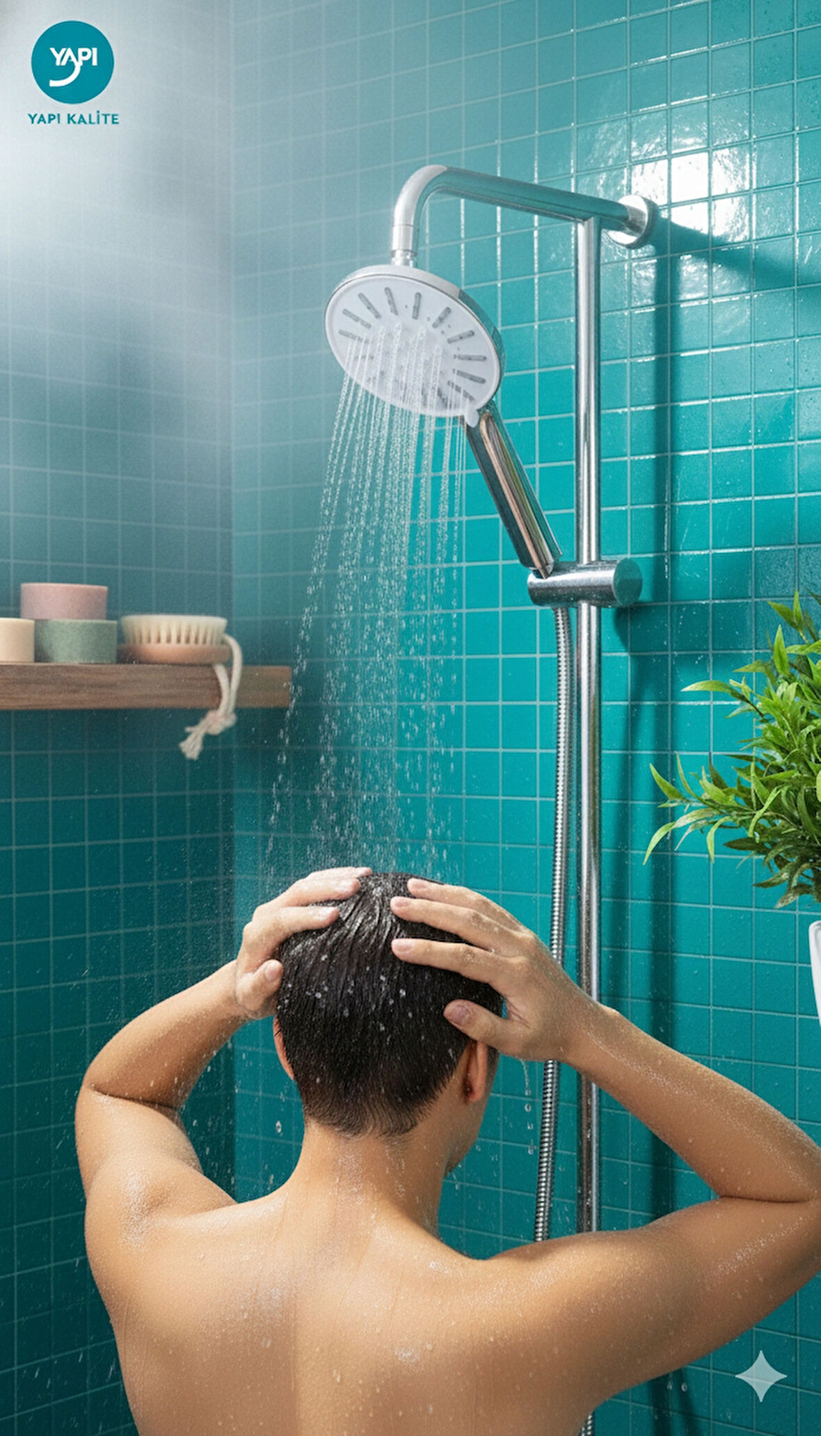 Krom Işıltılı/Beyaz başlıklı, Zambak Rengi Detayları ile 3 Fonksiyonlu Kaliteli ve Dayanıklı El Duşu