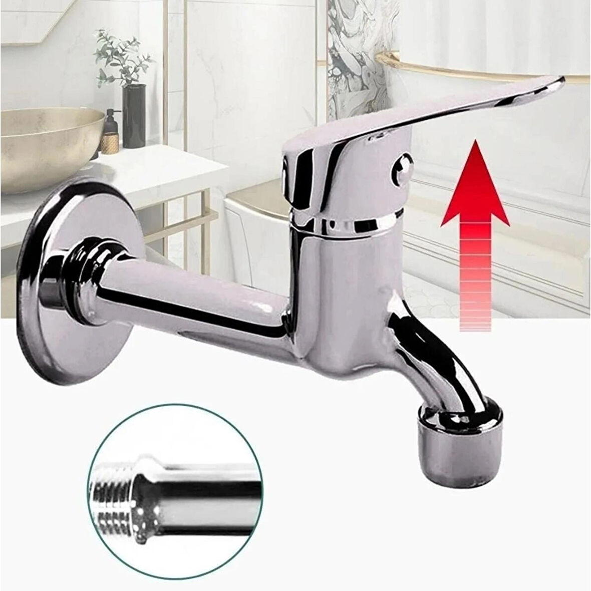 Aç Kapa Mix Lavabo Musluk Wc Lavabo Uzun Musluk