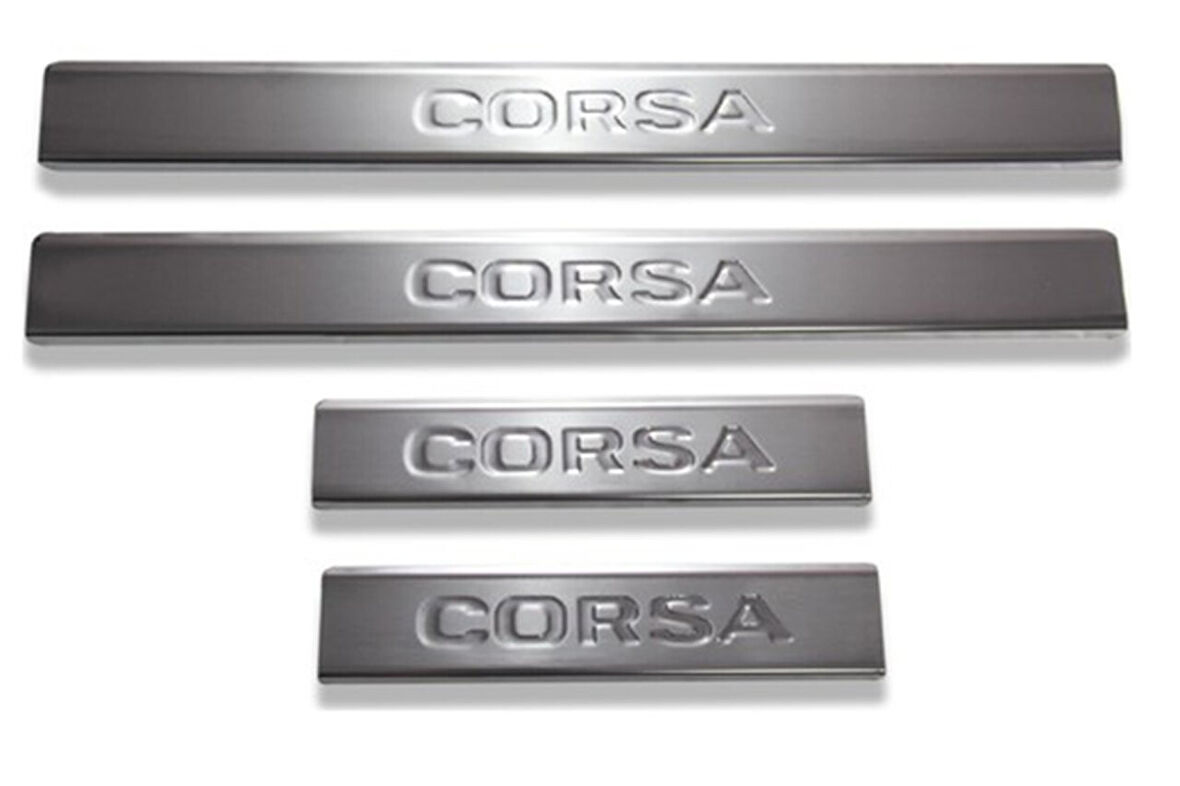 OPEL CORSA E UYUMLU KAPI EŞİĞİ 4 PARÇA 2015-2019 PASLANMAZ KROM