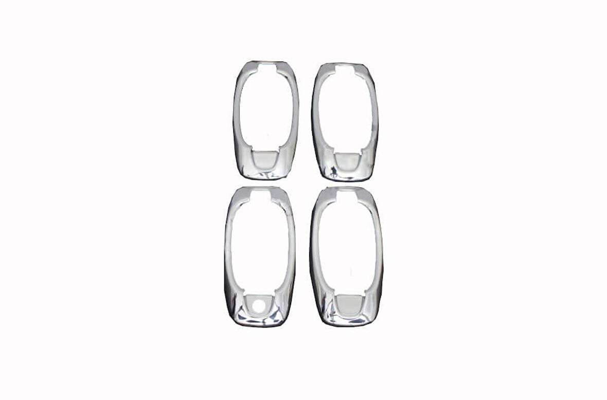 PEUGEOT BİPPER UYUMLU KAPI KOLU ÇERÇEVESİ 4 PARÇA 2008 ve ÜZERİ PASLANMAZ KROM