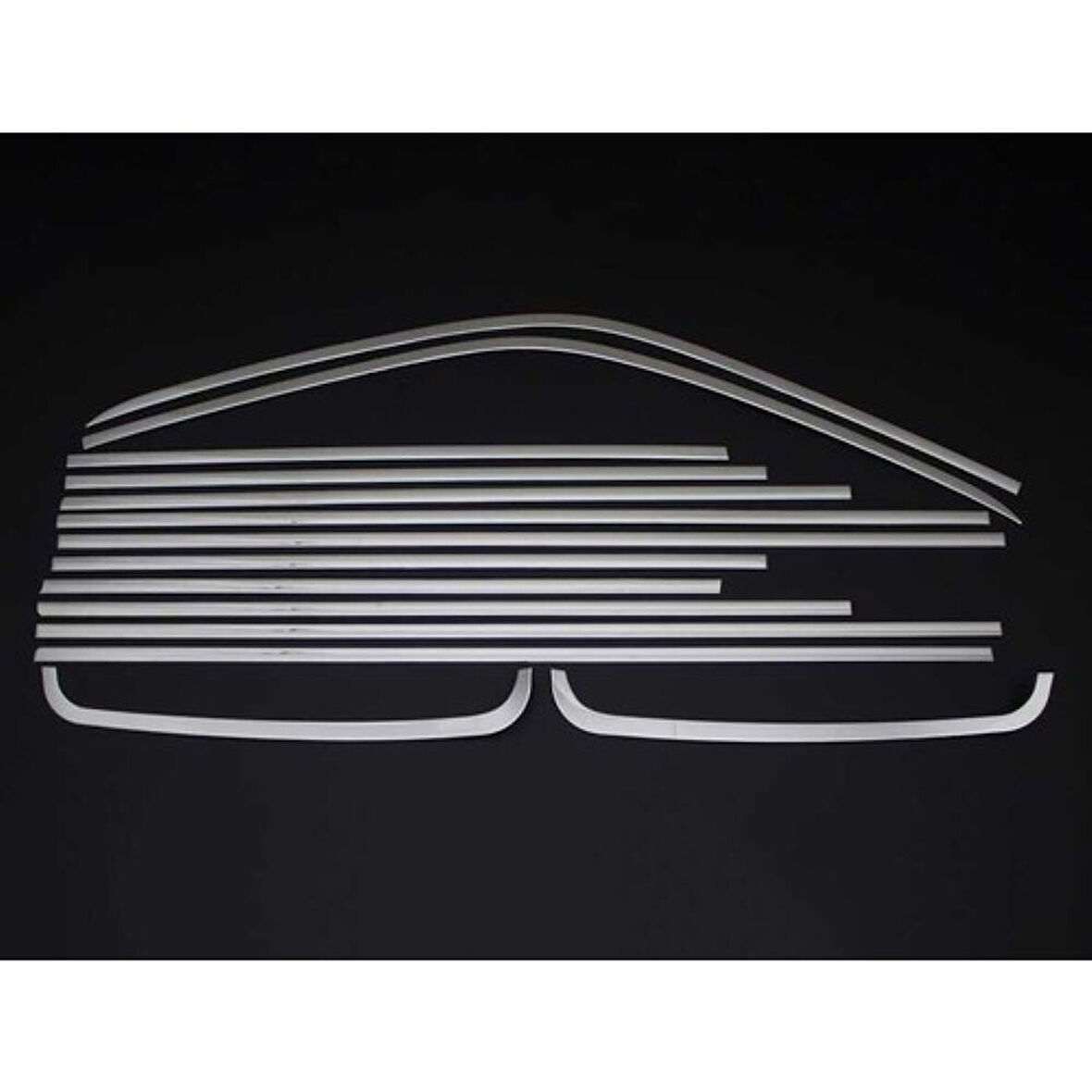 VW VOLKSWAGEN TRANSPORTER T6 UYUMLU KISA ŞASİ CAM ÇERÇEVESİ 14 PARÇA 2015 VE SONRASI PASLANMAZ KROM