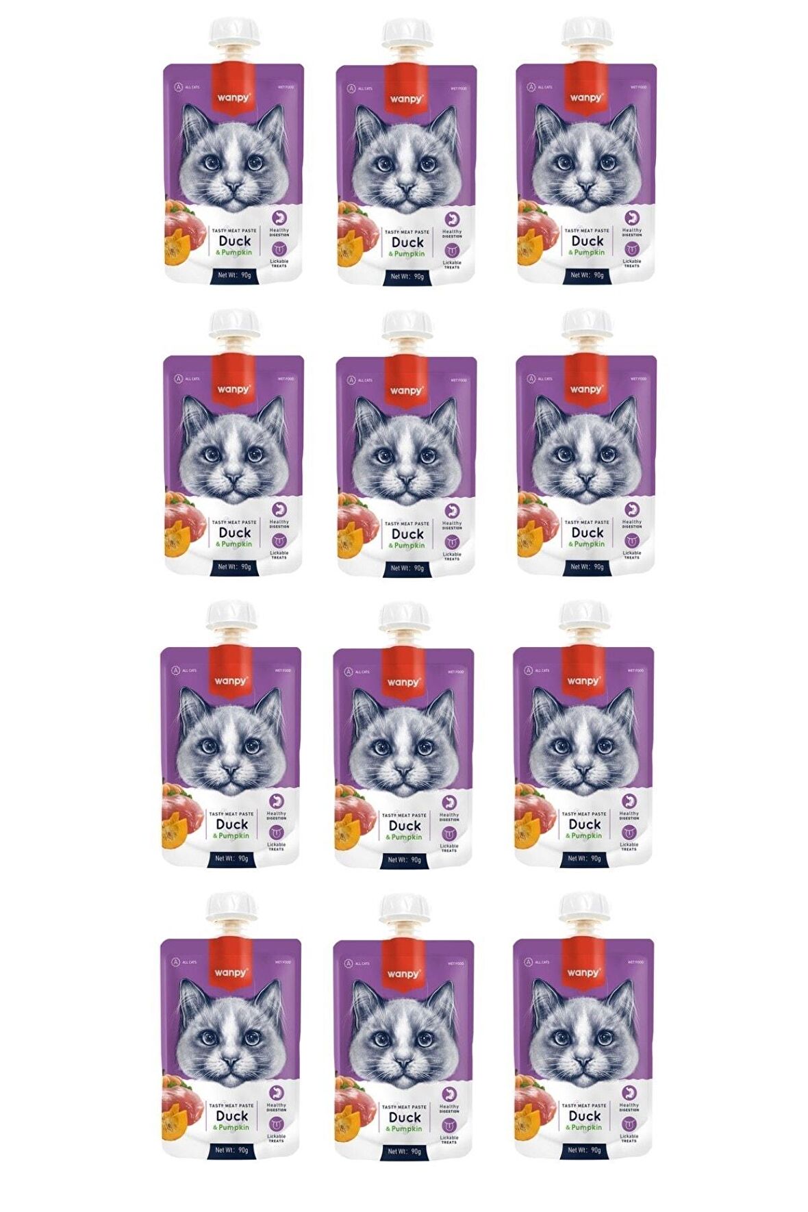 Taze Ördekli & Balkabaklı Kedi Et Ezmesi 90 Gr. X 12 Adet