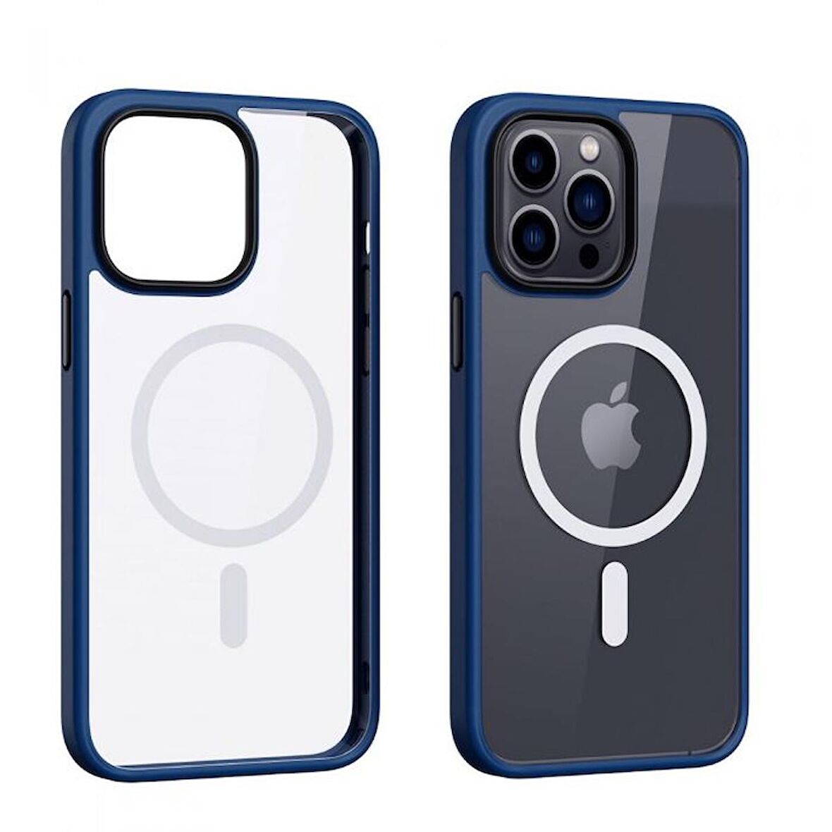 Smcase iPhone 14 Pro Max Kılıf Manyetik Wiriless Destekli Krom Silikon  Wiriless Şarj Aleti