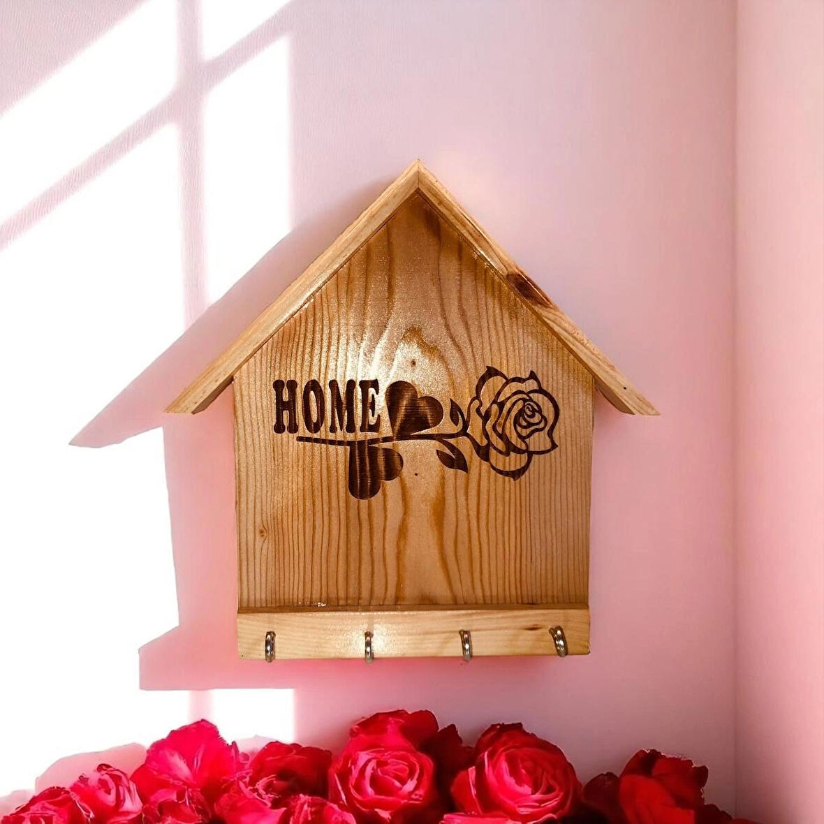Home Yazılı Anahtarlık - Dekoratif Duvar Süsü- Anahtarlık-