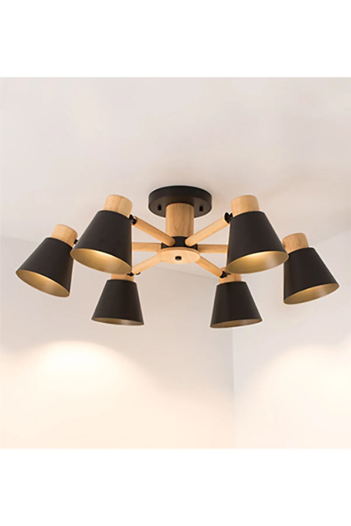 Pretty Ahşap Oynar Başlı Avize