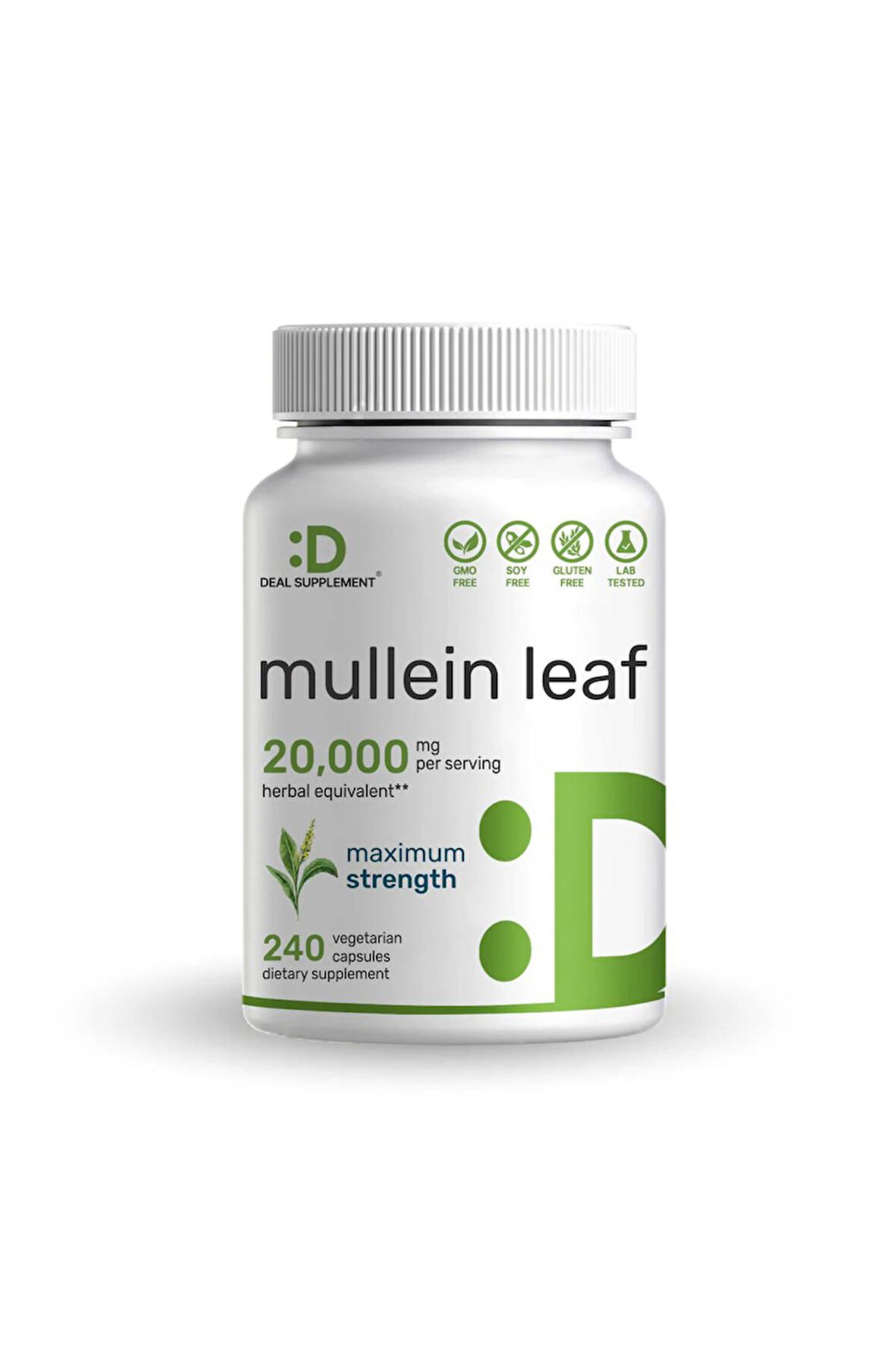 Mullein Leaf 20,000mg Herbal Equivalent, 240 Veggie Capsules