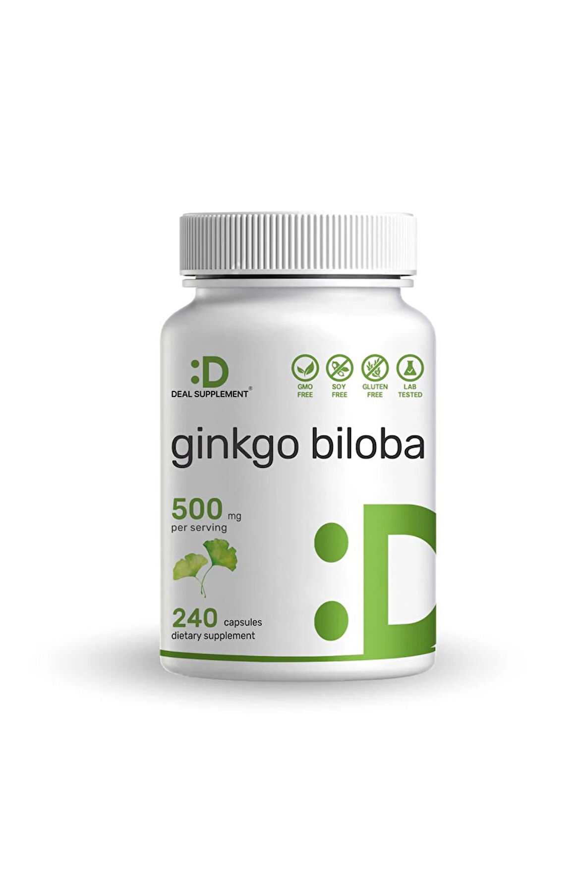 Ginkgo Biloba 500mg Per Serving, 240 Capsules