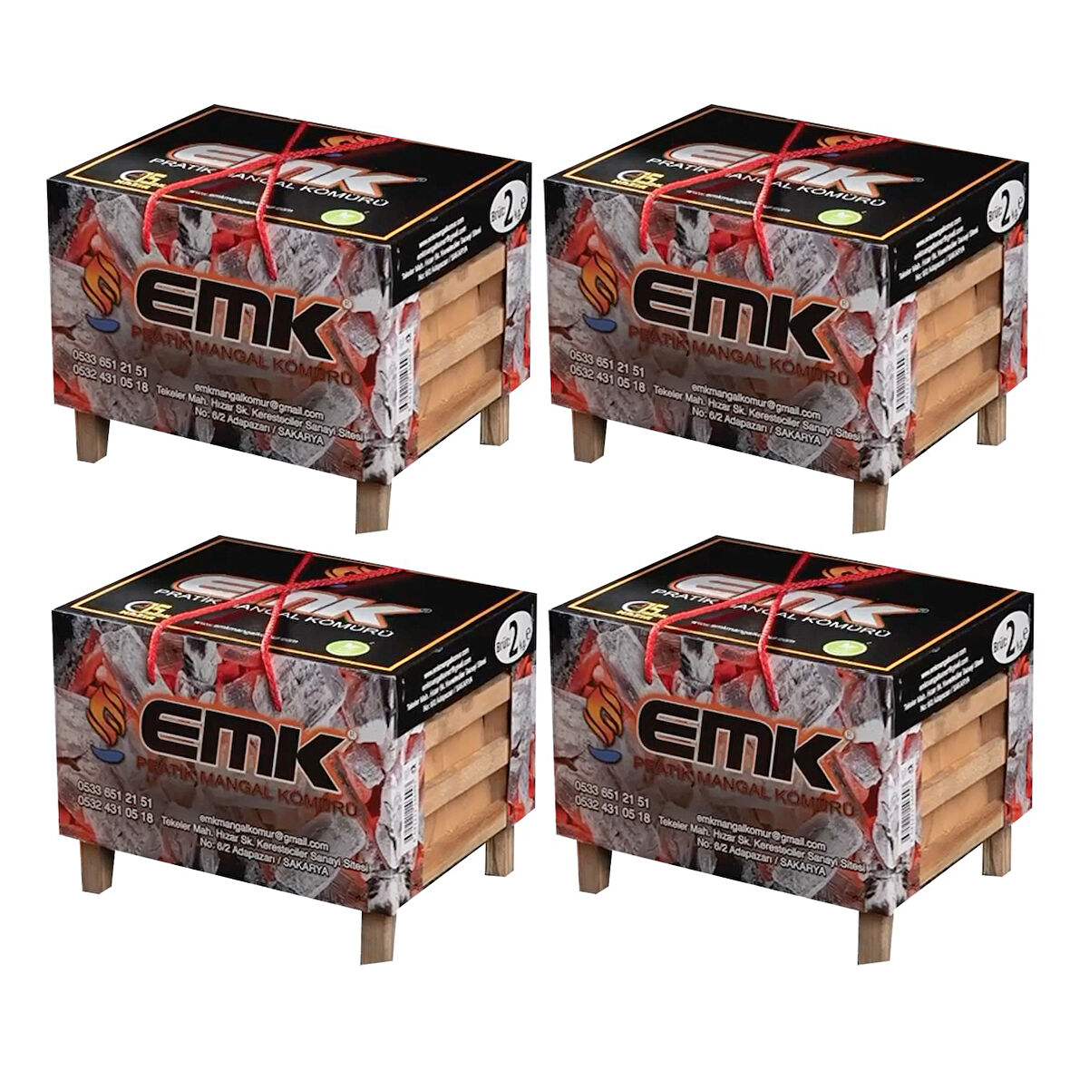 EMK Pratik Mangal Kömürü 2 kg x 4 Adet