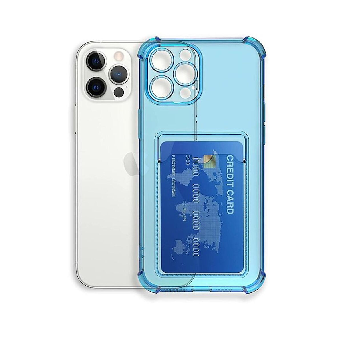 Smcase iPhone 14 Pro Max Kılıf Sfy Kartlıklı Darbe Korumalı Slim Silikon 