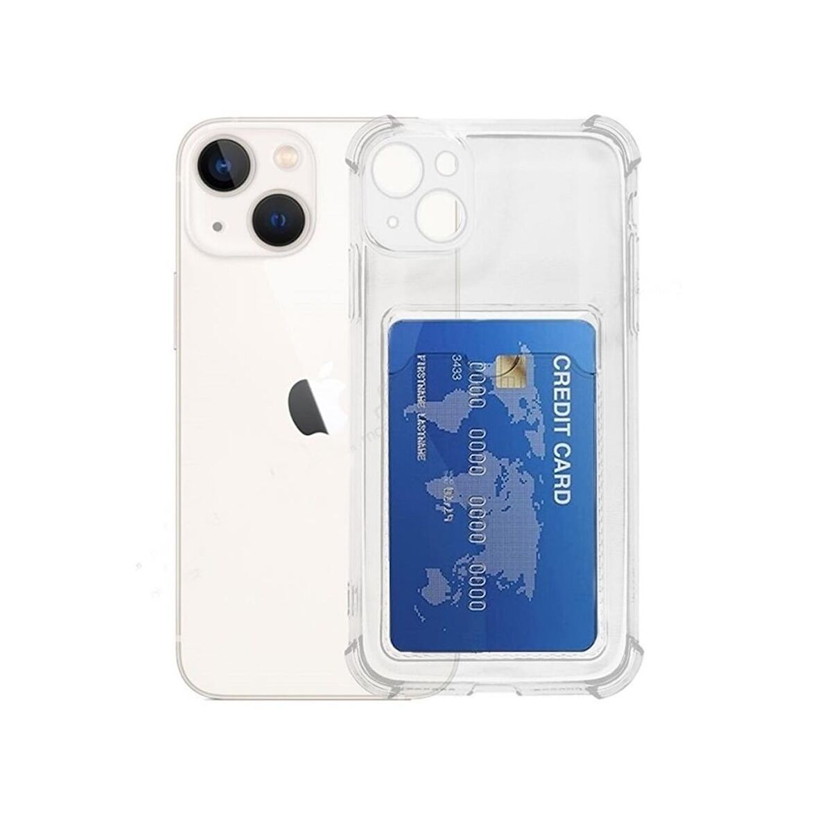 Smcase iPhone 14 Kılıf Sfy Kartlıklı Darbe Korumalı Slim Silikon 