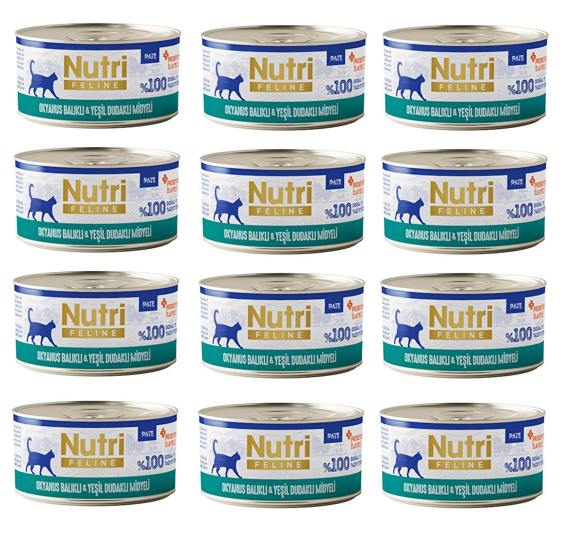 Nutri Feline Okyanus Balıklı ve Midyeli  Pate Tahılsız Yetişkin Kedi Konservesi 70 Gr. X 12 Adet