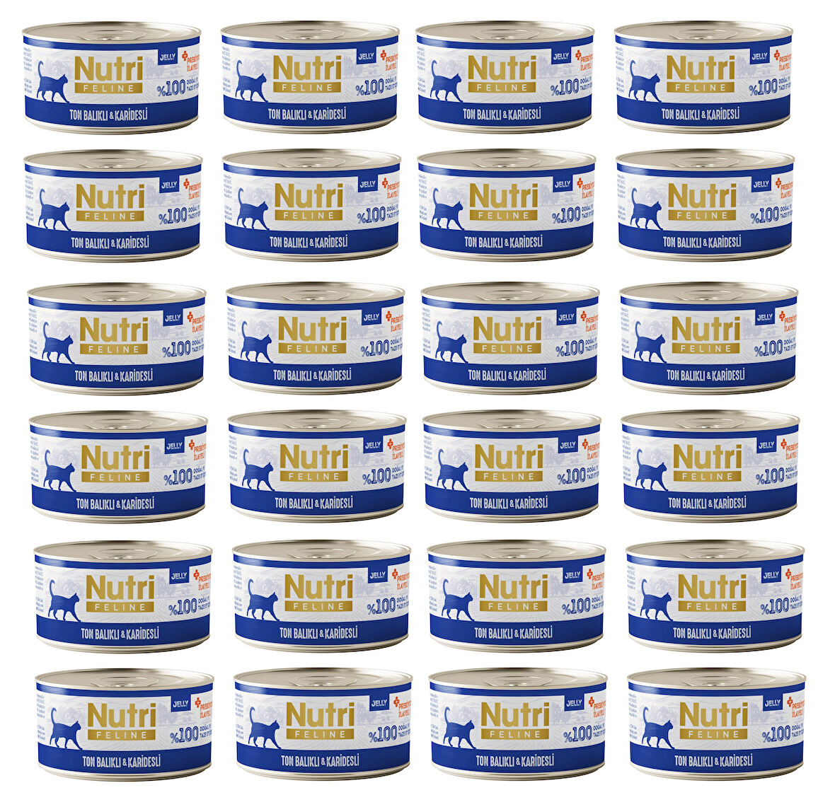 Nutri Feline Ton Balıklı ve Karidesli  Jöleli Tahılsız Yetişkin Kedi Konservesi 70 Gr. X 24 Adet