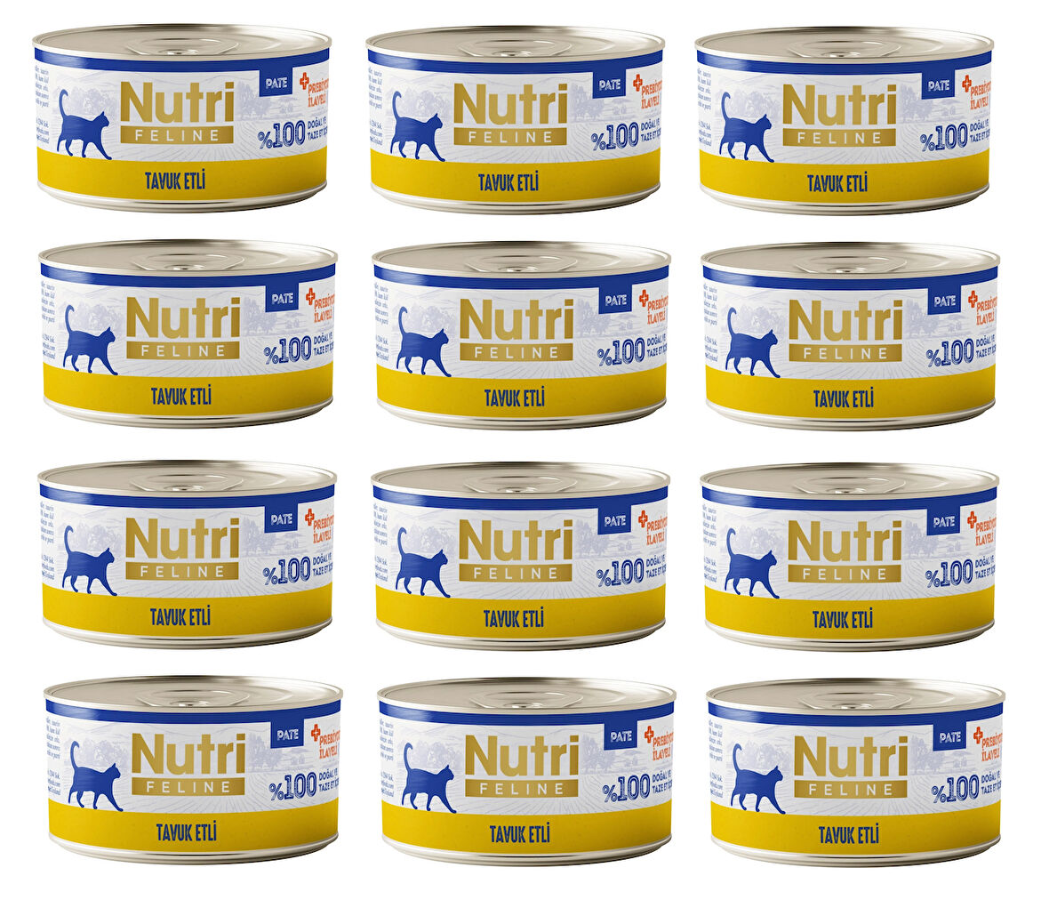 Nutri Feline Tavuk Etli Pate Tahılsız Yetişkin Kedi Konservesi 70 Gr. X 12 Adet