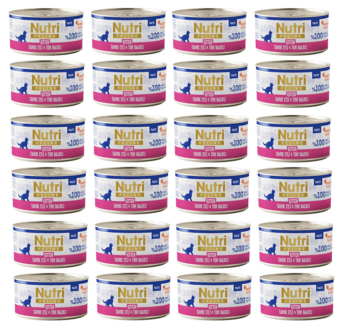 Nutri Feline Kitten Tavuk Etli ve Ton Balıklı Tahılsız Yavru Kedi Konservesi 70 Gr. X 24 Adet