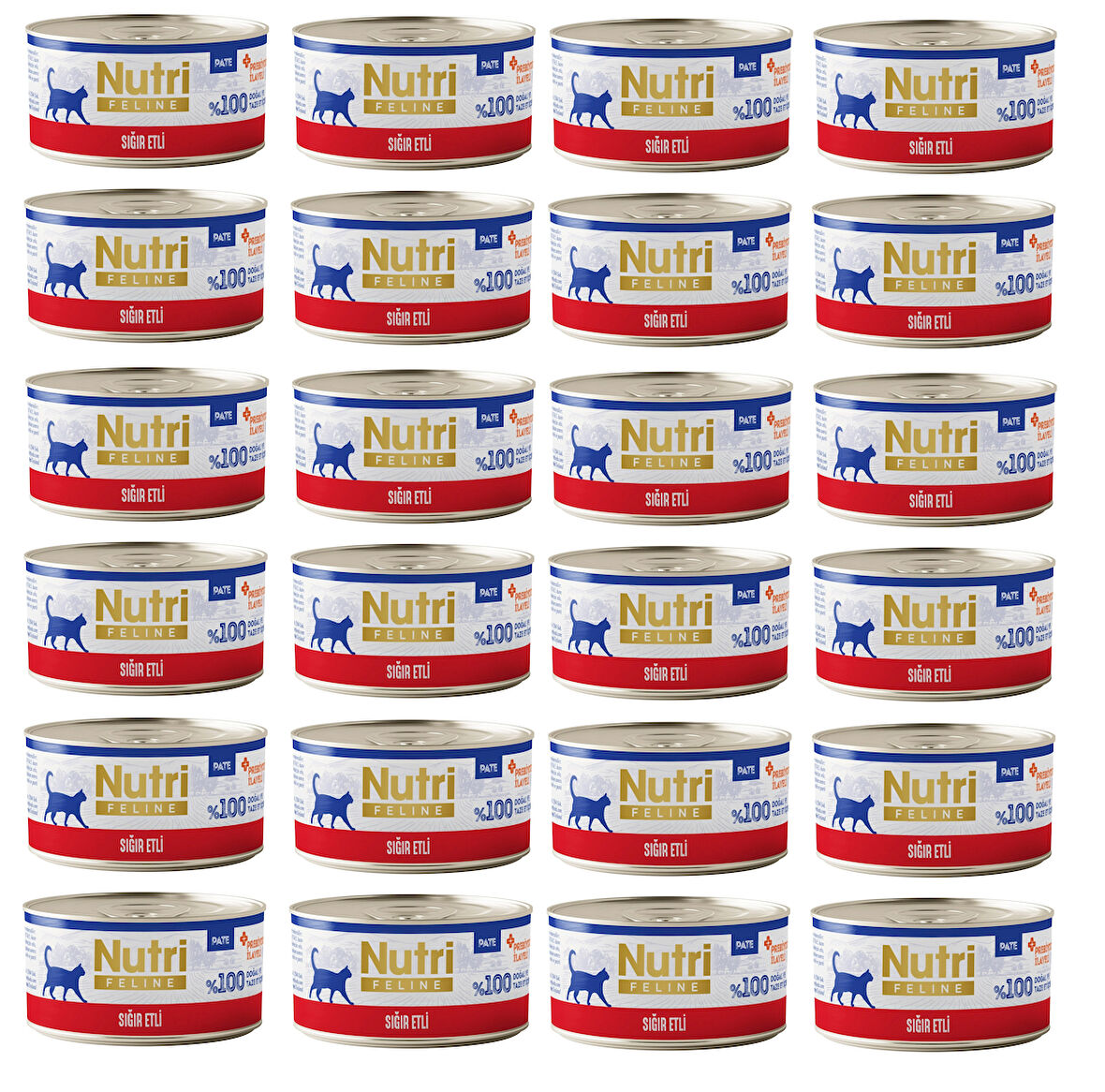 Nutri Feline Sığır Etli Pate Tahılsız Yetişkin Kedi Konservesi 70 Gr. X 24 Adet
