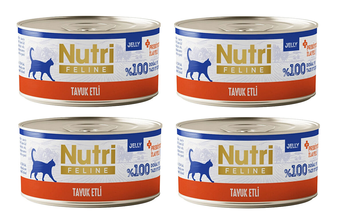 Nutri Feline Tavuk Etli Jöleli Tahılsız Yetişkin Kedi Konservesi 70 Gr. X 4 Adet