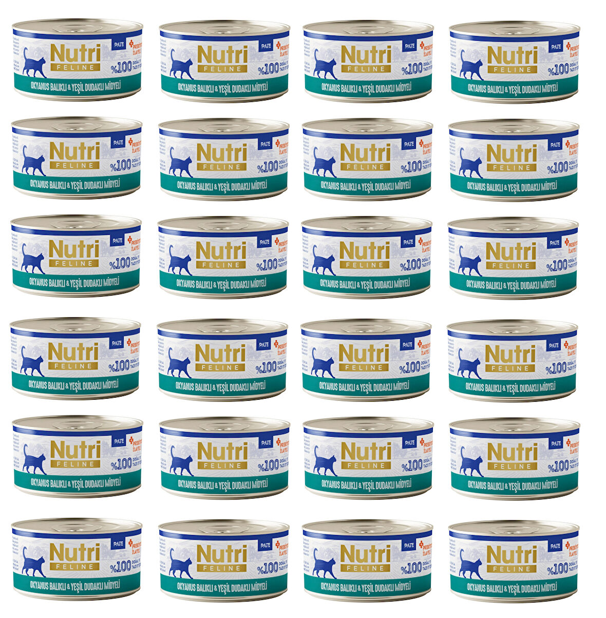 Nutri Feline Okyanus Balıklı ve Midyeli  Pate Tahılsız Yetişkin Kedi Konservesi 70 Gr. X 24 Adet