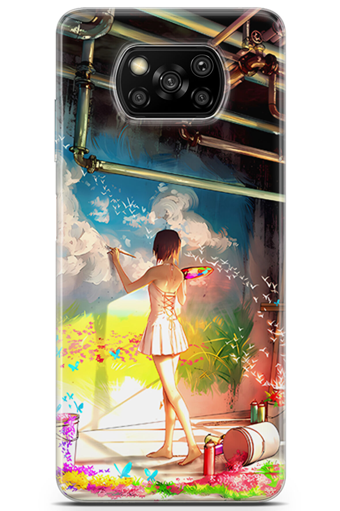 Xiaomi Poco X3 Pro uyumlu Girls 6 Şeffaf Renkli Hayaller
