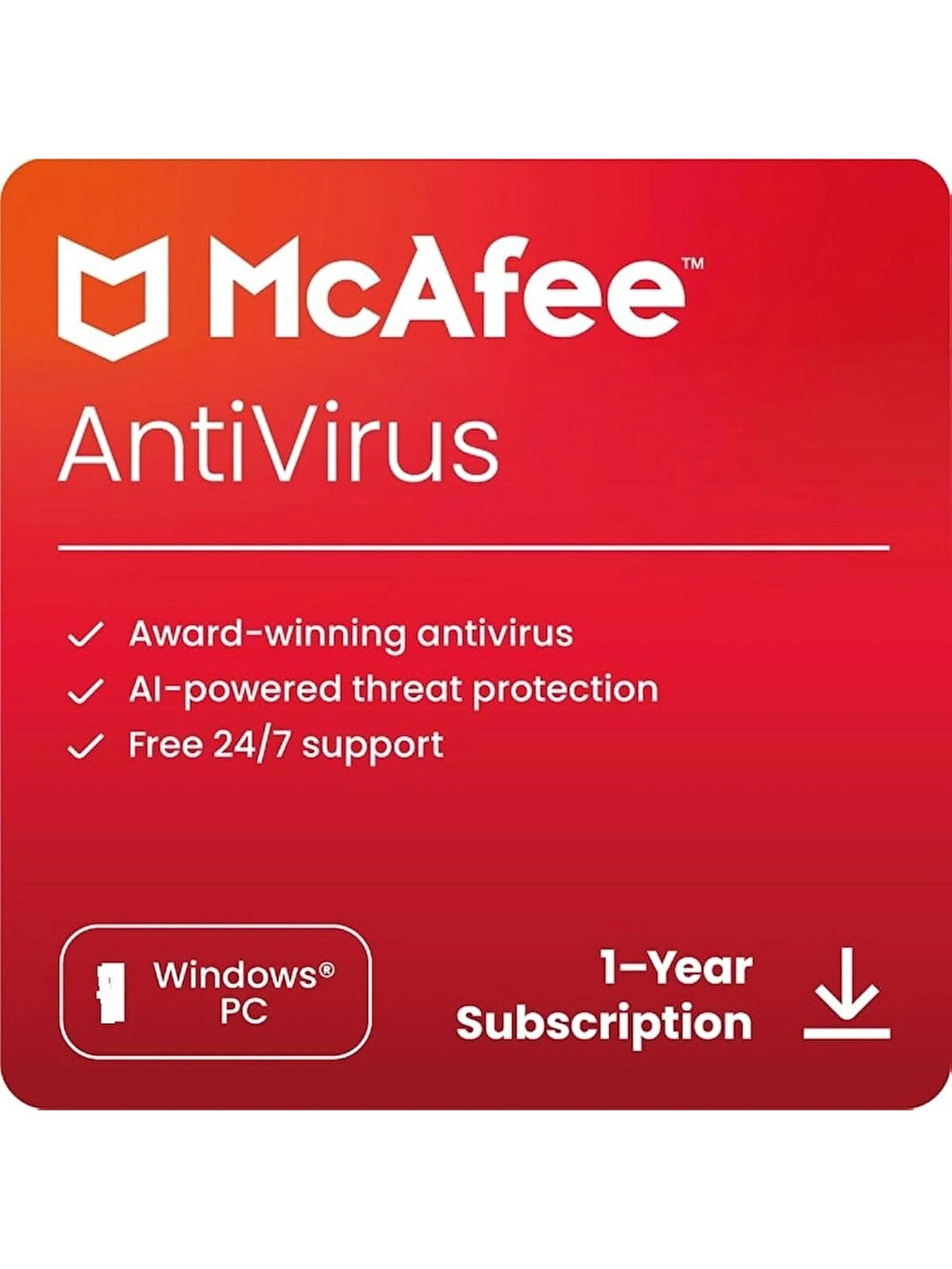 Mcafee Antivirus - 10 PC 1 Yıl Abonelik Kodu