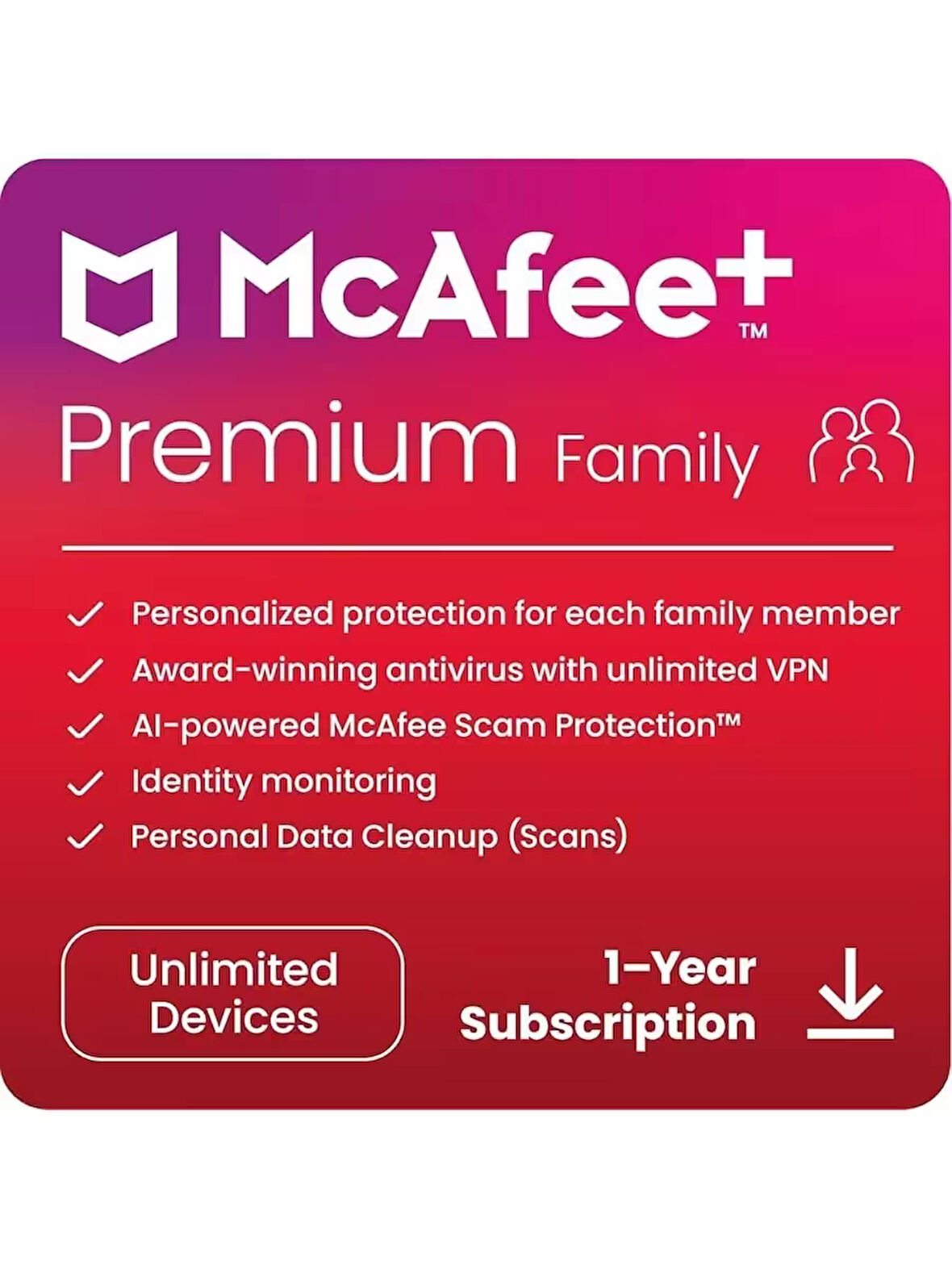 Mcafee Mcafee+ Premium Family - Limitsiz Cihaz 1 Yıl Mcafee Offical Key