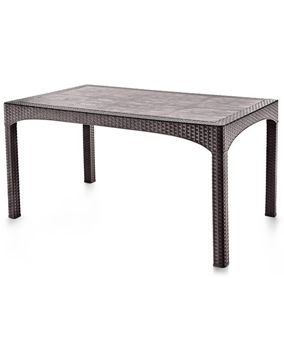 Omnipazar SY-2587 Kahverengi Rattan Dikdörtgen Kapalı Masa 37535