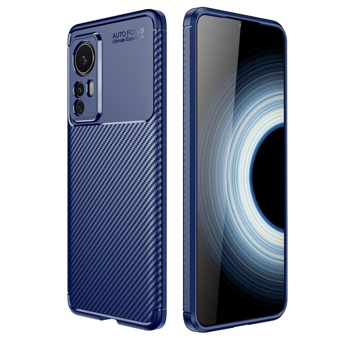 Smcase Xiaomi 12T Pro Kılıf Kamera Korumalı Negro Karbon Dokulu Silikon
