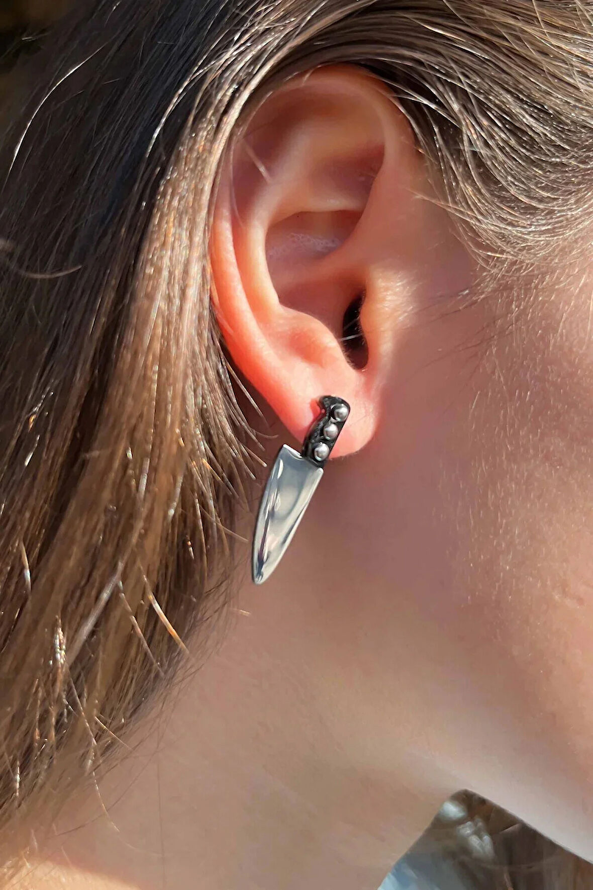 Bıçak Modelli Kadın Küpe