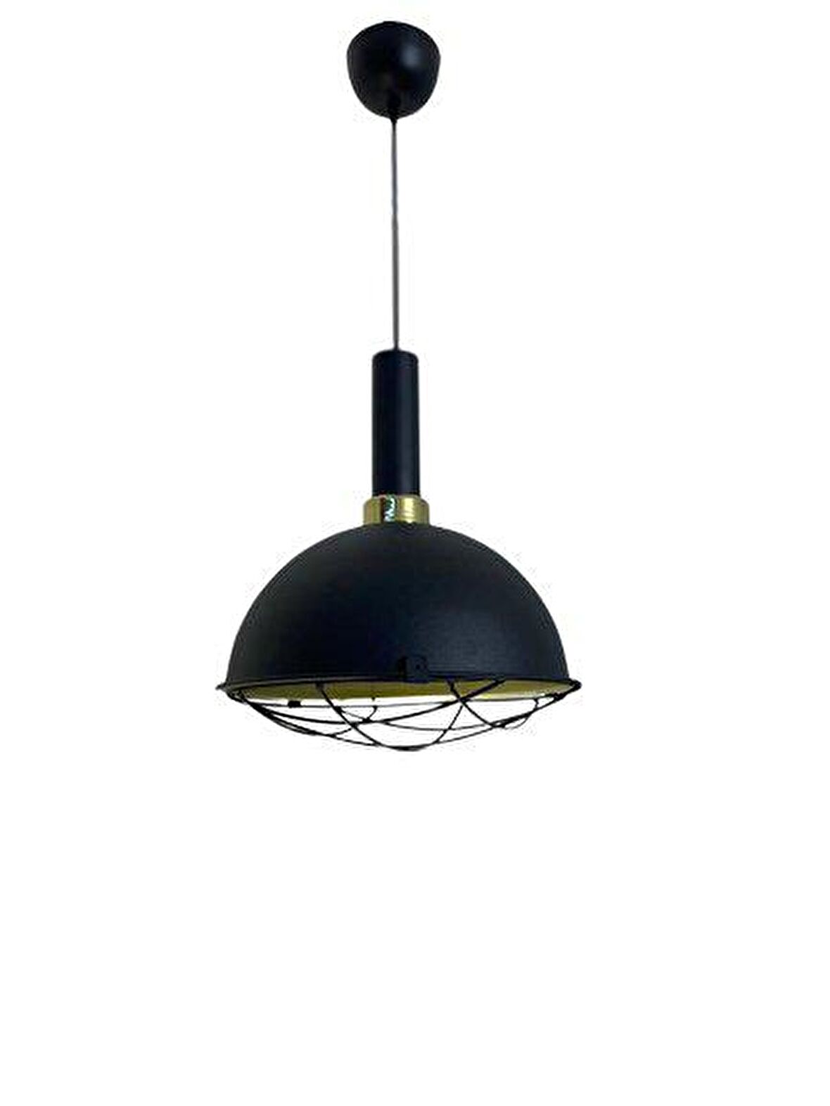 Rsylight Retro Metal Dekoratif Rustik Kafesli Siyah Tekli Sarkıt Avize Çap 30 cm