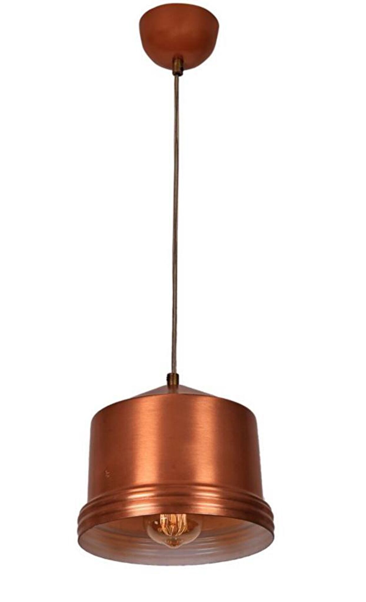 Rsylight  Retro Metal Dekoratif Bakır Tekli Sarkıt Avize Çap:20 cm